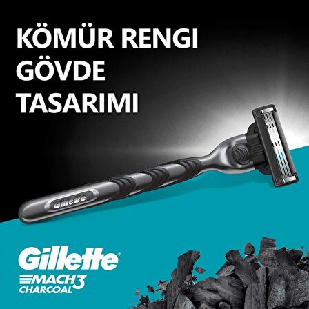 Gillette Mach3 Charcoal Yedekli Tıraş Makinesi