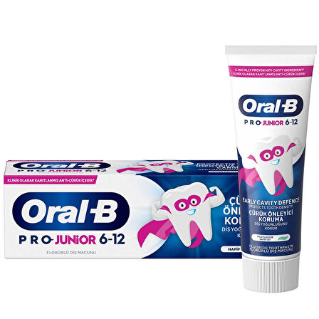 Oral-B Pro Junior Çürük Önleyici Koruma 6-12 Yaş Florürlü Çocuk Diş Macunu 75 ml