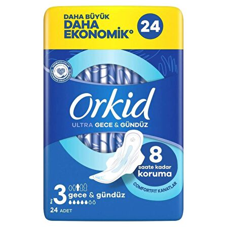 Orkid Ultra Gece & Gündüz (Boy 3) 24 adet Hijyenik Ped