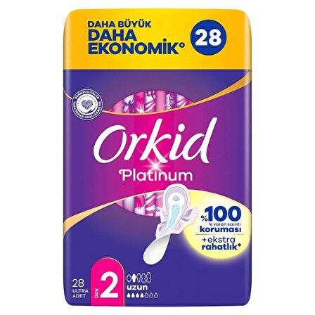 Orkid Platinum Uzun (Boy 2) 28 adet Hijyenik Ped