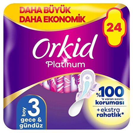 Orkid Platinum Gece & Gündüz (Boy 3) 24 adet Hijyenik Ped