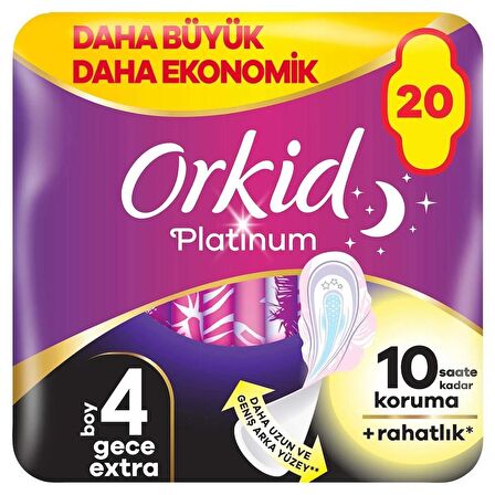 Orkid Platinum Gece Ekstra (Boy 4) 20 adet Hijyenik Ped