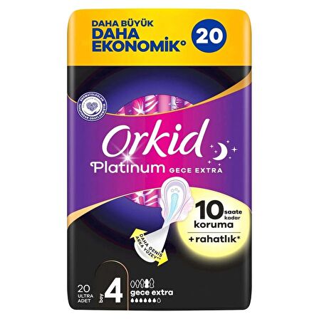 Orkid Platinum Gece Ekstra (Boy 4) 20 adet Hijyenik Ped