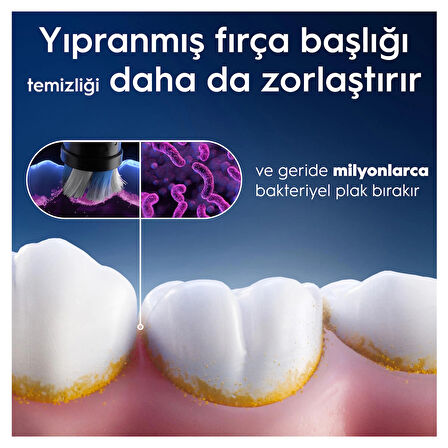 Oral-B iO Serisi Gentle Care Siyah Orijinal Yedek Başlıkları Hassas Diş Etlerine Uygun 4'lü