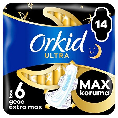 Orkid Ultra Gece Ekstra Max (Boy 6) 14 adet Hijyenik Ped