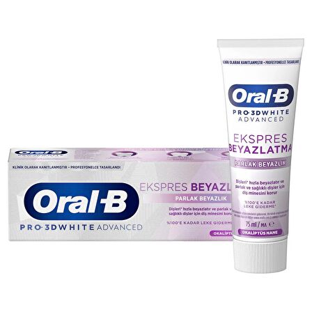 Oral-B Pro 3D White Advanced Ekspres Beyazlık Parlak Beyazlık Diş Macunu 75 ml