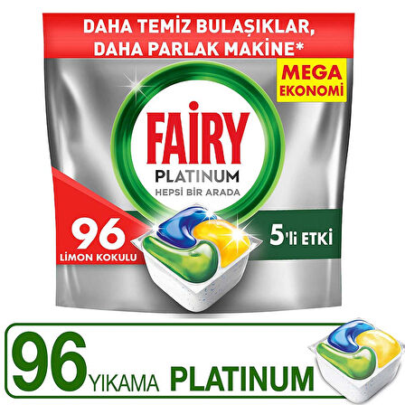 Fairy Platinum Bulaşık Makinesi Kapsülü 96 Yıkama Limon Kokulu