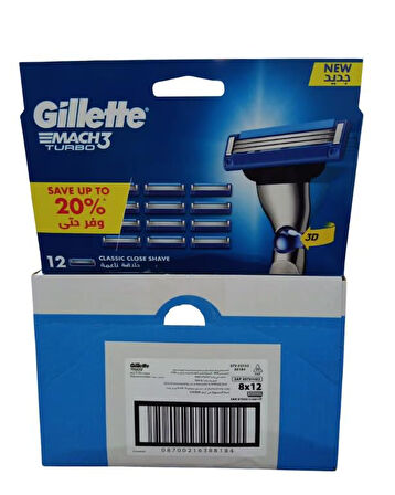 Gillette Mach 3 Turbo Yedek Bıçak 12'li
