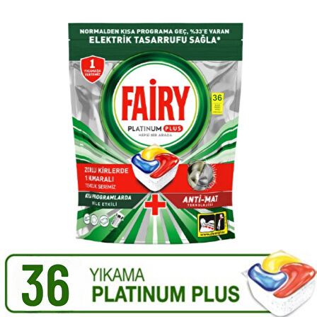 Fairy Platinum Plus 36 Yıkama Bulaşık Makinesi Tableti