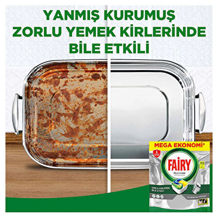 Fairy Platinum Bulaşık Makinesi 113 Yıkama Limon Kokulu