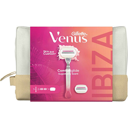 Gillette Venus Comfortglide Sugarberry + 2 Adet Yedek Başlık + Çanta 8700216534383