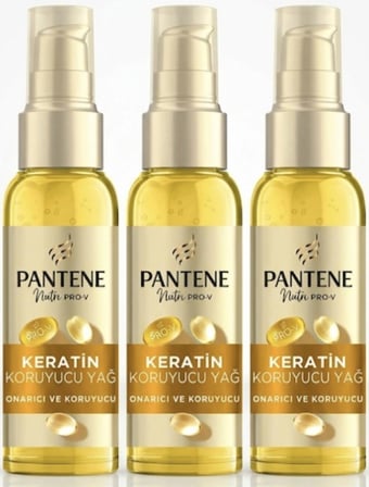 Pantene Keratin Özlü Onarıcı E Vitaminli Saç Bakım Yağı 3 x 100 ML