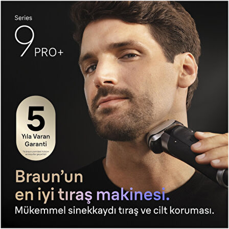 Braun Series 9 PRO+ Elektrikli Tıraş Makinesi, Islak ve Kuru, Şarj Standı, 9615S