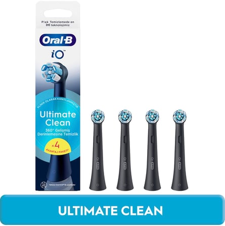 Oral-B iO Siyah Ultimate Clean Diş Fırçası Yedek Başlığı 4 Orta Sertlik Özelliği ile Temizlik