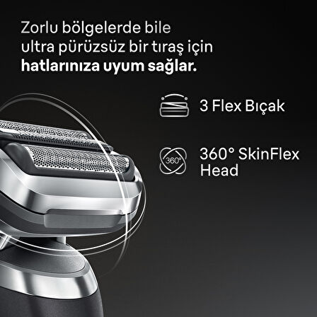 Braun Series 7 Elektrikli Tıraş Makinesi, Islak ve Kuru, Hassas Düzeltici Başlık, 72-G1200S