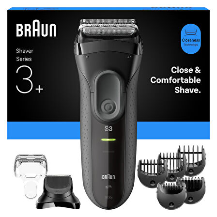 Braun Series 3+ Elektrikli Tıraş Makinesi, Kuru, 3000BT