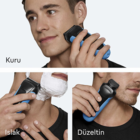 Braun Series 3 Elektrikli Sakal Şekillendirici ve Tıraş Makinesi, Islak ve Kuru, 310BT