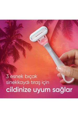 Gillette Venus Venus Smooth Miami Kadın Tıraş Bıçakları, 3'lü Kadın Kullan At Tıraş Bıçakları