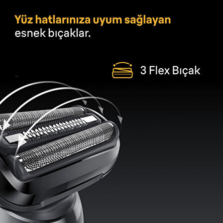 Braun Series 5 Elektrikli Tıraş Makinesi, Islak ve Kuru, Vücut Başlığı, 52-B1600S