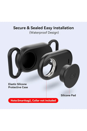 CaseOnn Galaxy SmartTag 2 Kılıf Evcil Hayvan İçin Boyun Tasma Aparatı Siyah