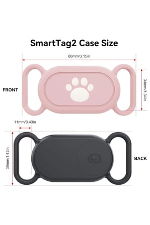 CaseOnn Galaxy SmartTag 2 Kılıf Evcil Hayvan İçin Boyun Tasma Aparatı Pembe