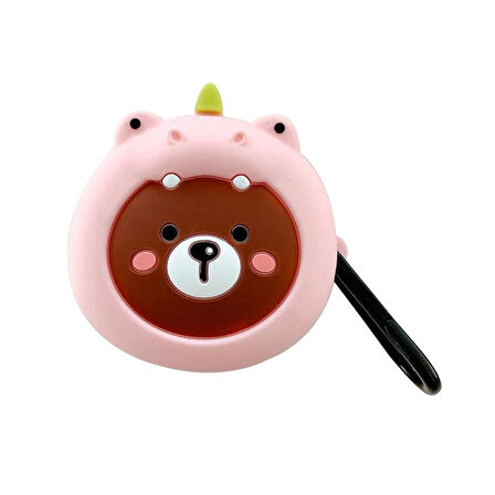 CaseOnn Samsung Galaxy Buds 2 Pro Kılıf Karakter Figürlü Ayı Pembe