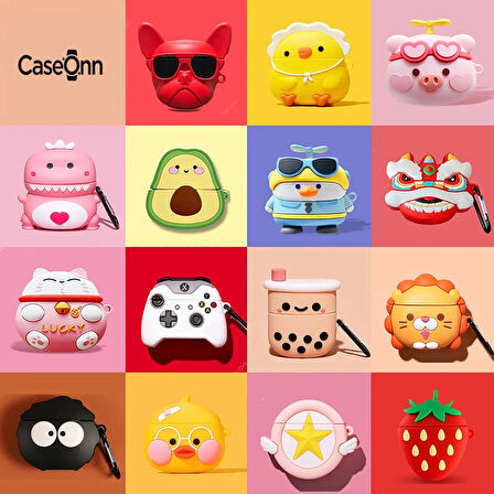 CaseOnn Samsung Galaxy Buds Core Kılıf Karakter Figürlü French Bulldog Siyah