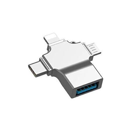 Daytona HC04 Lightning - Type-C - Micro To USB 3.0 Bellek Okuyucu Adaptör