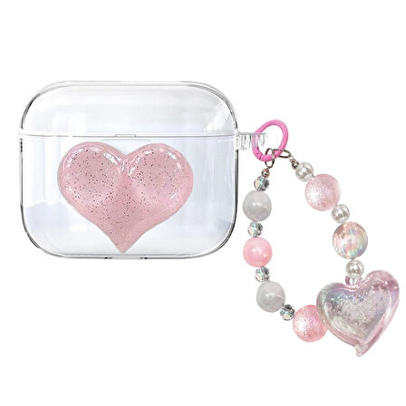 CaseOnn Samsung Galaxy Buds 3 Kılıf Işıltılı Kalp