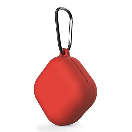 CaseOnn Samsung Galaxy Buds Live - Buds Pro Kılıf Askı Aparatlı Mat Silikon Kırmızı