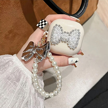 CaseOnn Samsung Galaxy Buds Live - Buds Pro Kılıf Figürlü 3D Taşlı Parlak Fiyonk