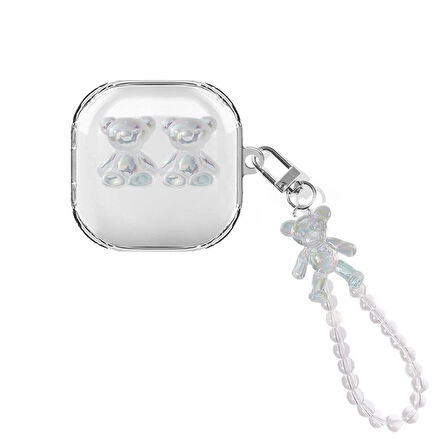 CaseOnn Samsung Galaxy Buds 2 - Buds 2 Pro Kılıf Figürlü 3D Ayıcık Şeffaf