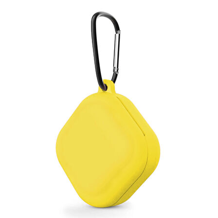 CaseOnn Samsung Galaxy Buds FE - Buds Core Kılıf Askı Aparatlı Mat Silikon Sarı