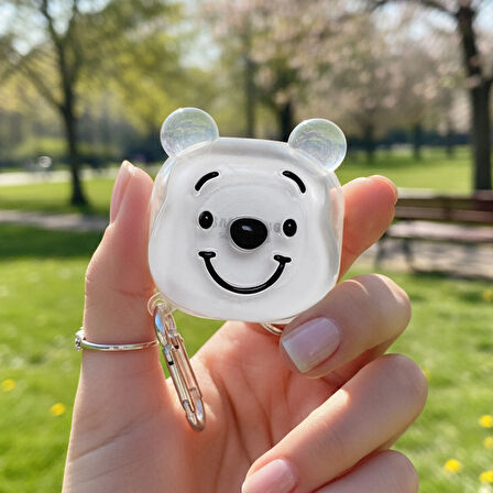 CaseOnn Samsung Galaxy Buds FE - Buds Core Kılıf Figürlü Ayı Wnnie Şeffaf