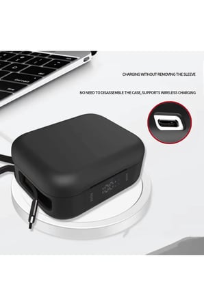 Ank3r Soundcore P41i Kılıf Askı Aparatlı Mat Silikon Lacivert