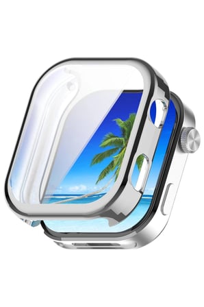 Xiaomi Redmi Watch 6 Kılıf Ekran Korumalı 360 Tam Koruma Gümüş