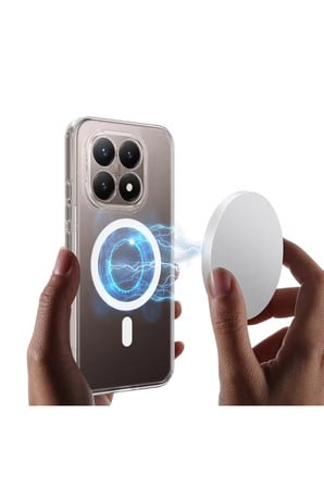 Xiaomi 15T Kılıf MagSafe Özellikli Sararmaz Kristal Sert Kapak Şeffaf