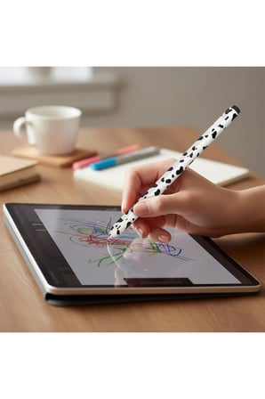 CaseOnn Galaxy Tab S Pen Kılıf Pastel Benek Desenli Silikon Siyah