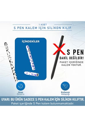 CaseOnn Galaxy Tab S Pen Kılıf Pastel Benek Desenli Silikon Siyah