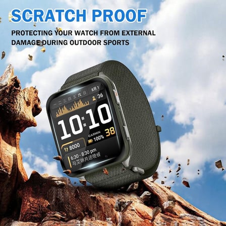 CaseOnn Garmin Venu X1 PMMA Pet Saat Ekran Koruyucu Siyah 2 Adet