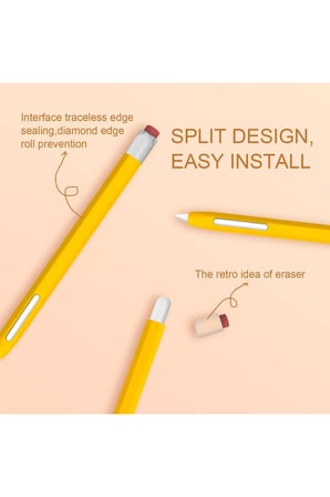 Apple Pencil 2. Nesil Kılıf Klasik Retro Tasarım Mat Silikon Pembe