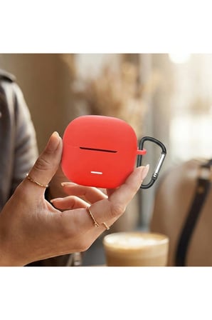 Xiaomi Redmi Buds 8 Lite Kılıf Askı Aparatlı Mat Silikon Kırmızı