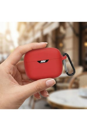 JBI Tune Buds 2 Kılıf Askı Aparatlı Mat Silikon Kırmızı
