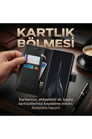 CaseOnn Tecno Spark Slim 5G Kılıf Kart Bölmeli Stand Özellikli Cüzdanlı Manyetik Kapak Lacivert