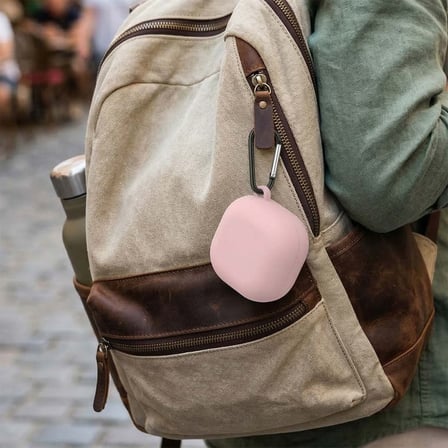 CaseOnn Galaxy Buds 4 Pro Kılıf Askı Aparatlı Mat Silikon Pembe