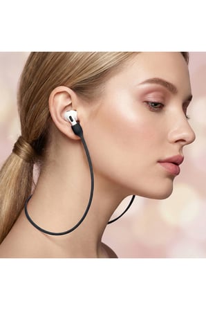CaseOnn Xiaomi Redmi Buds 8 Active Manyetik Boyun Askısı Kulaklık Tutucu İp Siyah