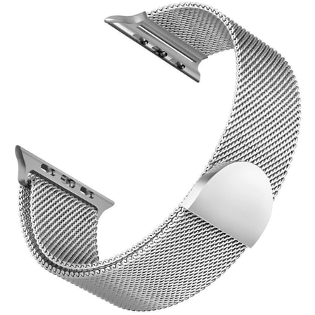 CaseOnn Apple Watch Series 11 42mm ile Uyumlu Manyetik Metal Hasır Kordon Gümüş