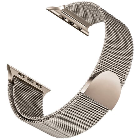 CaseOnn Apple Watch Series 11 42mm ile Uyumlu Manyetik Metal Hasır Kordon Starlight