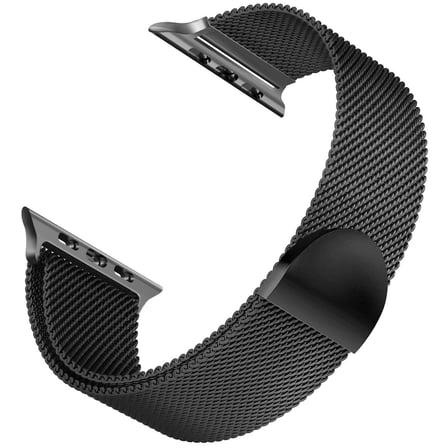 CaseOnn Apple Watch Series 10 46mm ile Uyumlu Manyetik Metal Hasır Kordon Siyah
