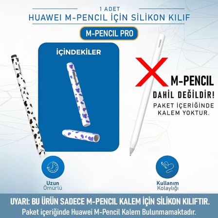 CaseOnn Huawei M-Pencil Pro Kılıf Pastel Benek Desenli Silikon Siyah (Ürün Kalem DEĞİLDİR)